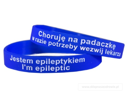 20cm Opaska, bransoletka silikonowa - Jestem epileptykiem -rozmiar 20cm