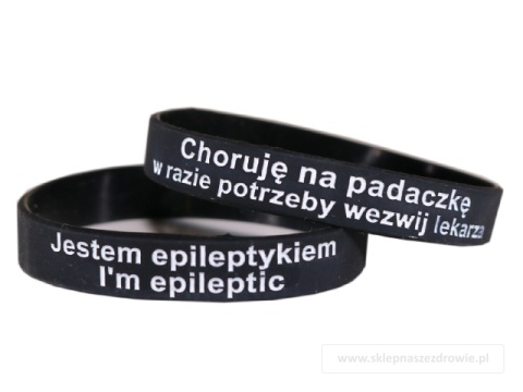 20cm Opaska, bransoletka silikonowa - Jestem epileptykiem -rozmiar 20cm