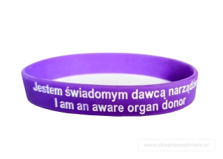 20cm Opaska, bransoletka silikonowa - Jestem świadomym dawcą narządów -rozmiar 20cm