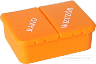 Kasetka, pojemnik, dozownik na leki, tabletki 1x2