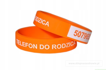 14cm Opaska bransoletka dla dziecka z numerem telefonu rodzica