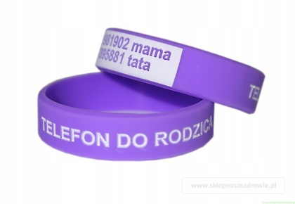 15cm Opaska bransoletka dla dziecka z numerem telefonu rodzica